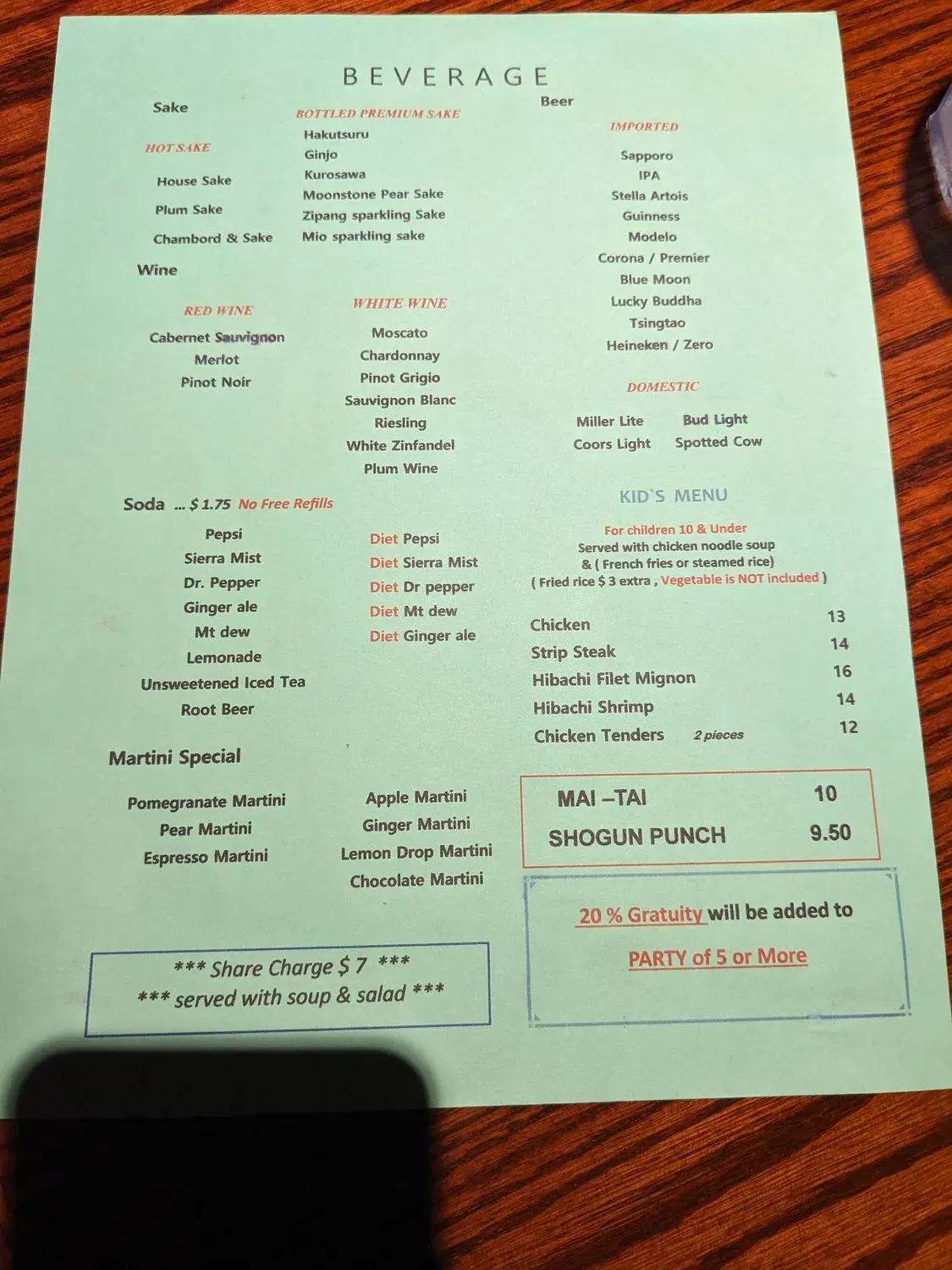 Menu 1