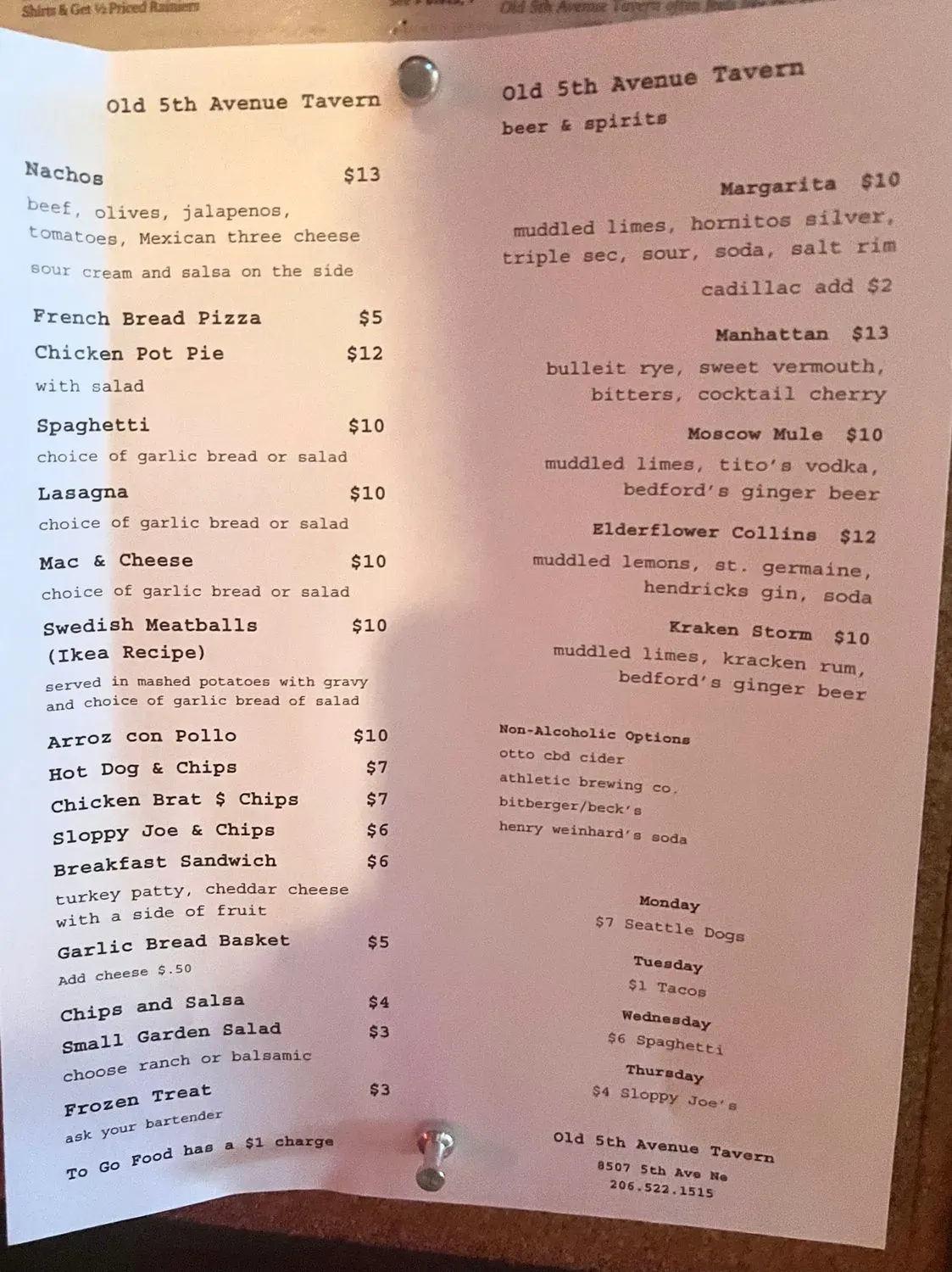 Menu 1