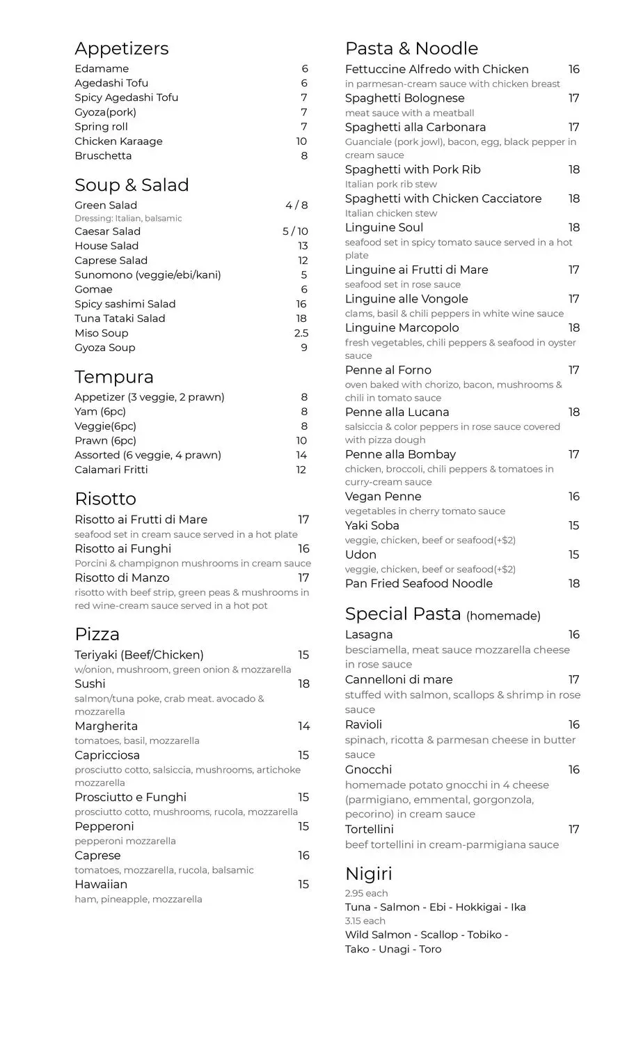 Menu 2