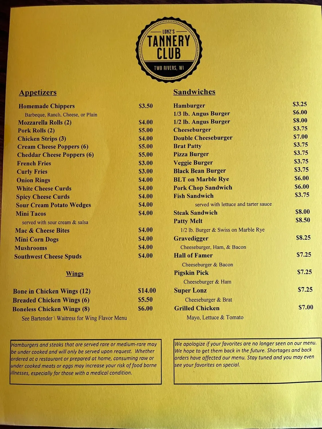 Menu 1