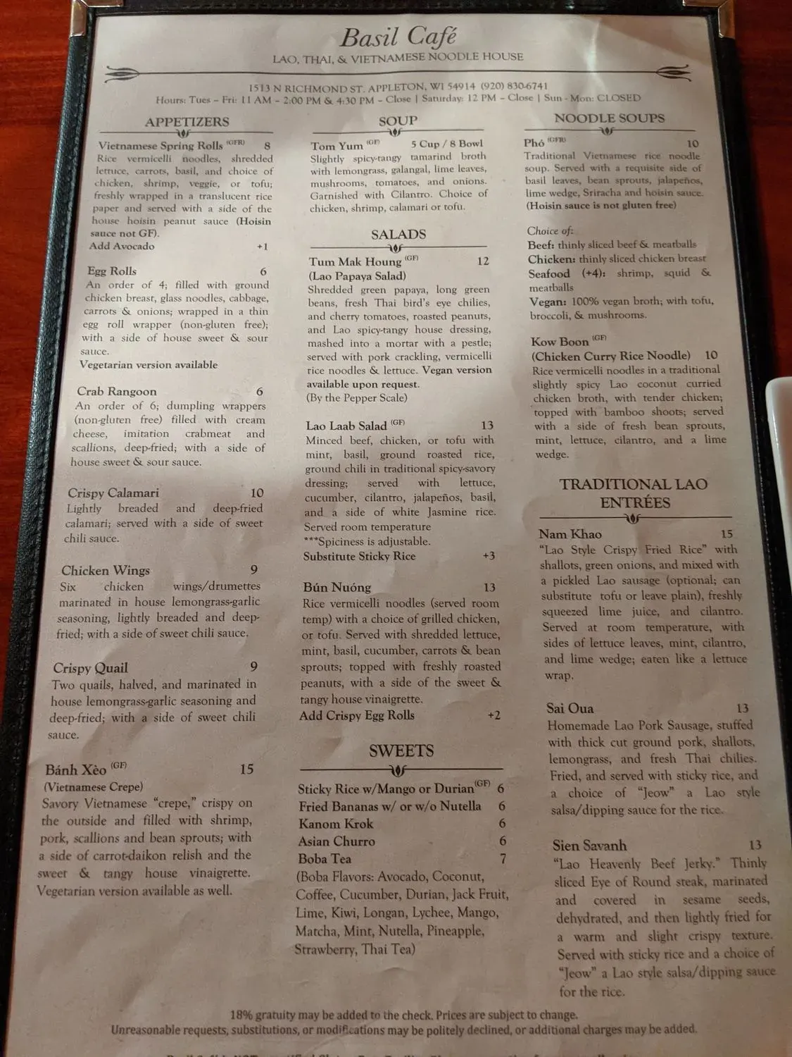 Menu 5