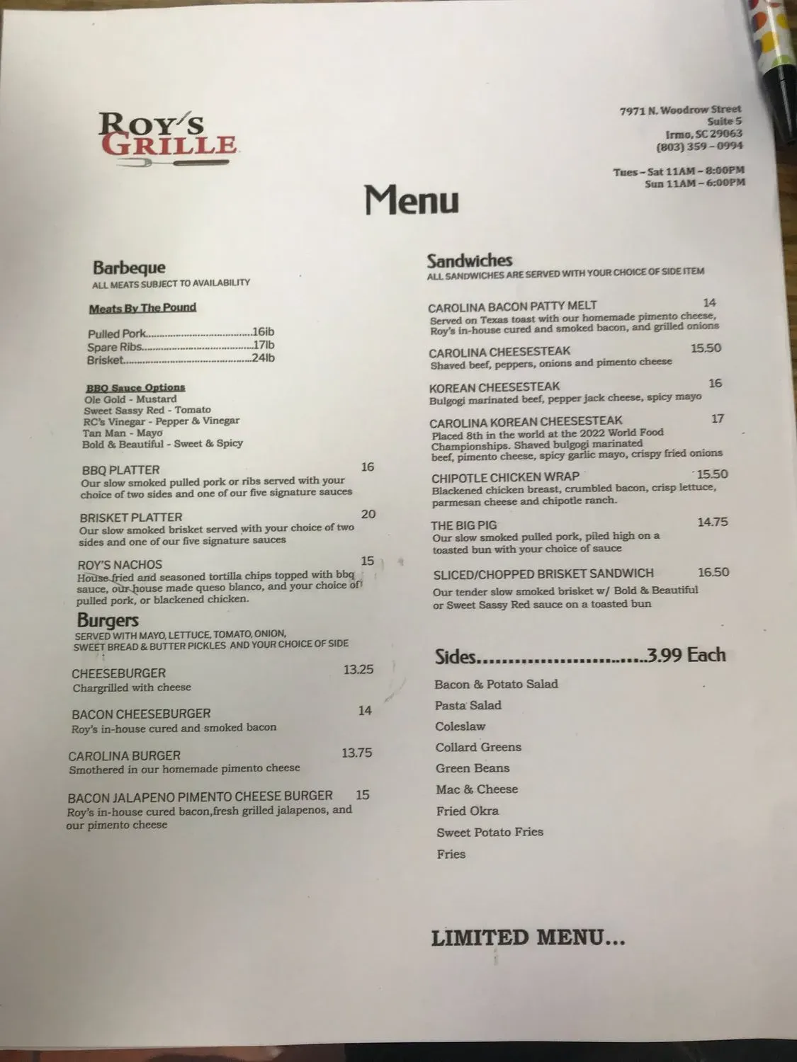 Menu 1