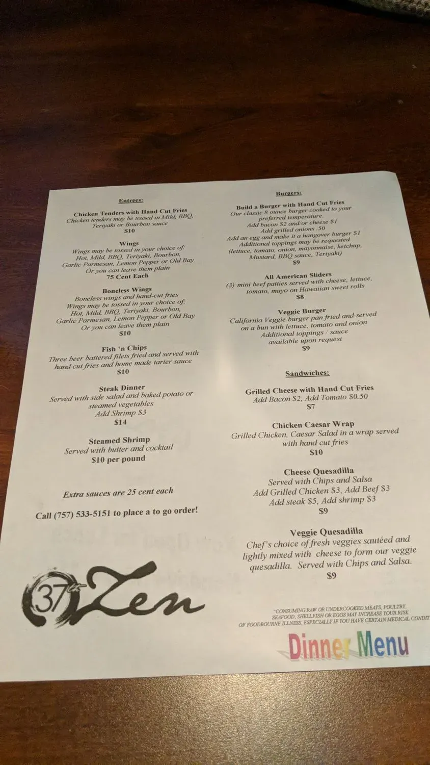 Menu 5