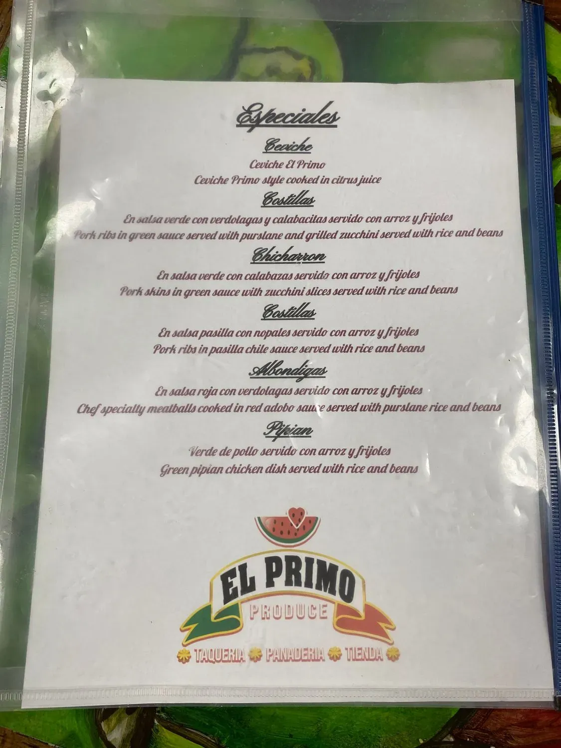 Menu 5