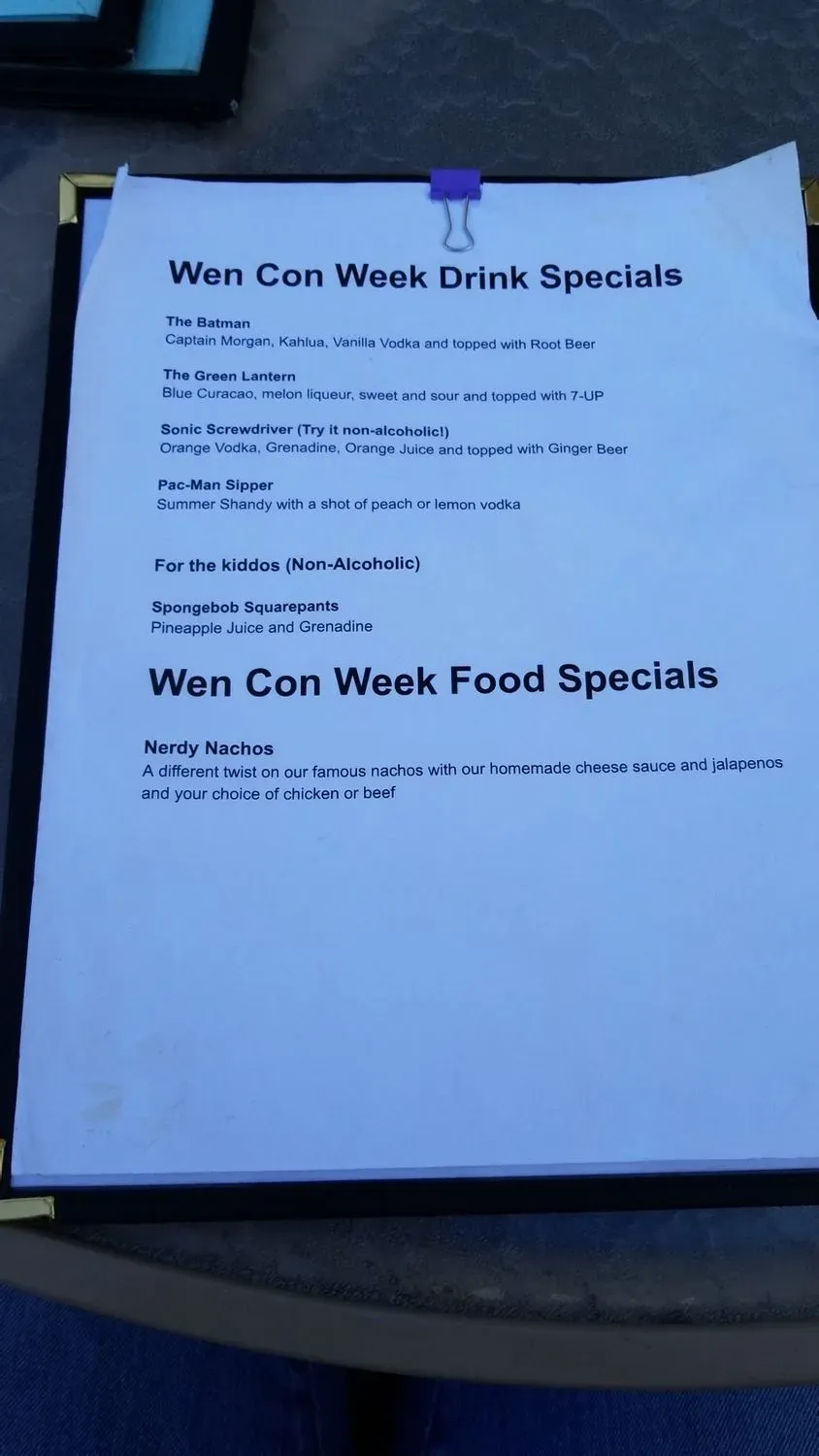 Menu 5