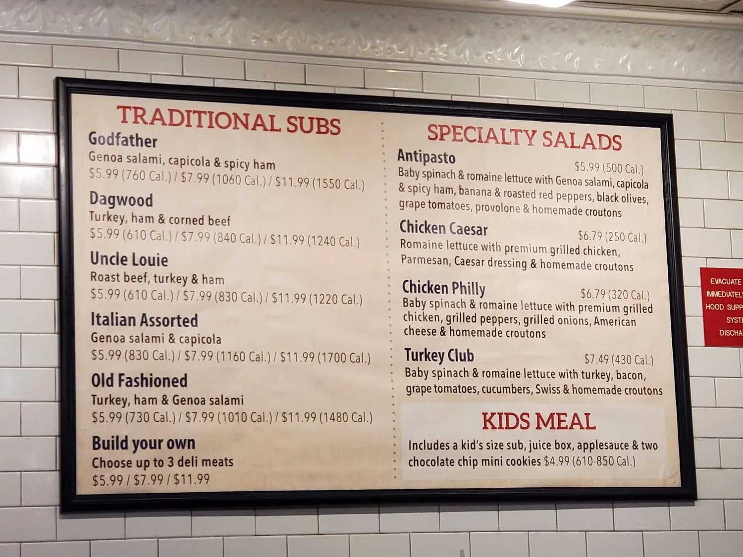 DiBella's Subs Menu - Updated October 2025