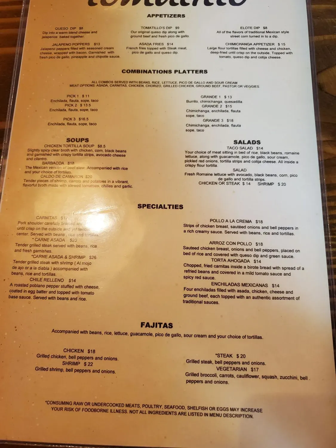 Menu 1