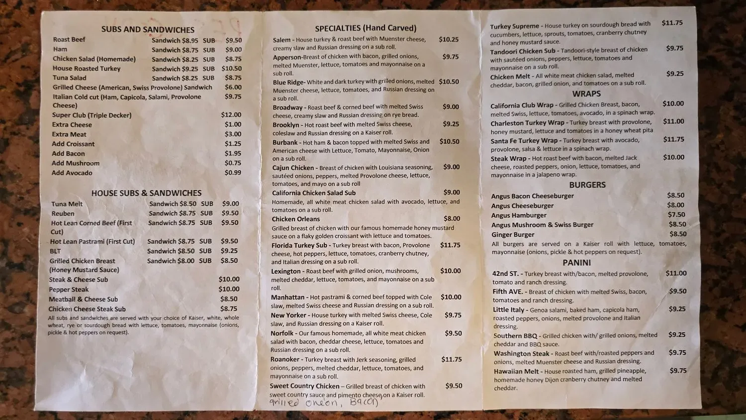 Menu 1