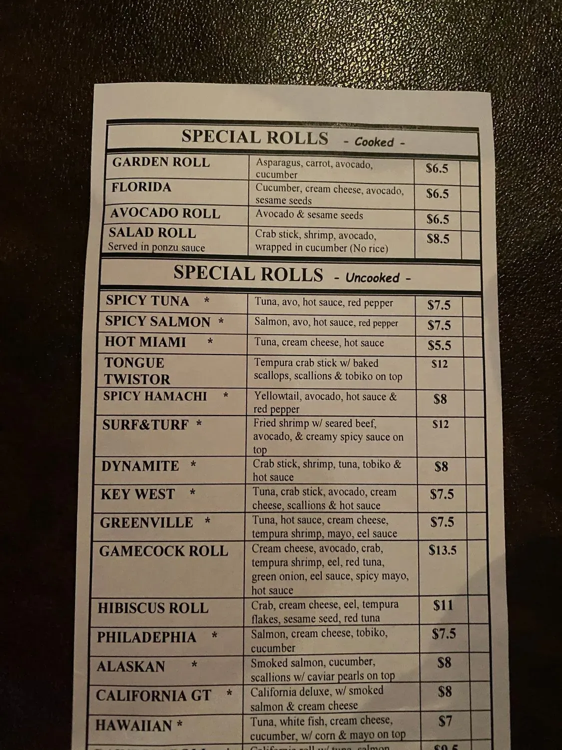 Menu 1