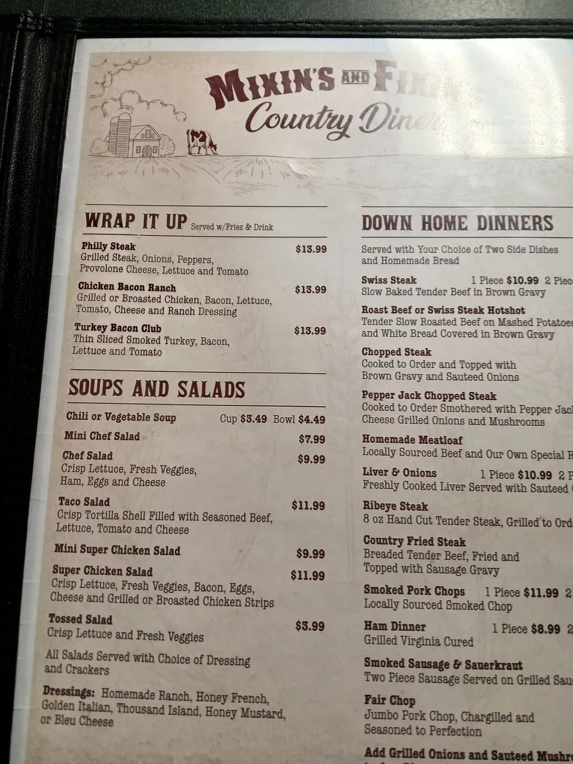 Mixin’s N Fixin’s Country Diner Menu - Updated October 2025