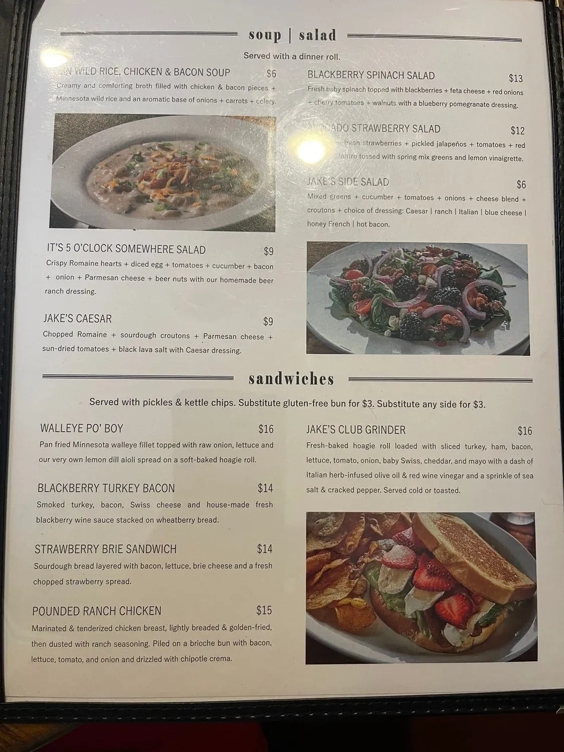 Jake's on the Lakes Menu - Updated October 2025