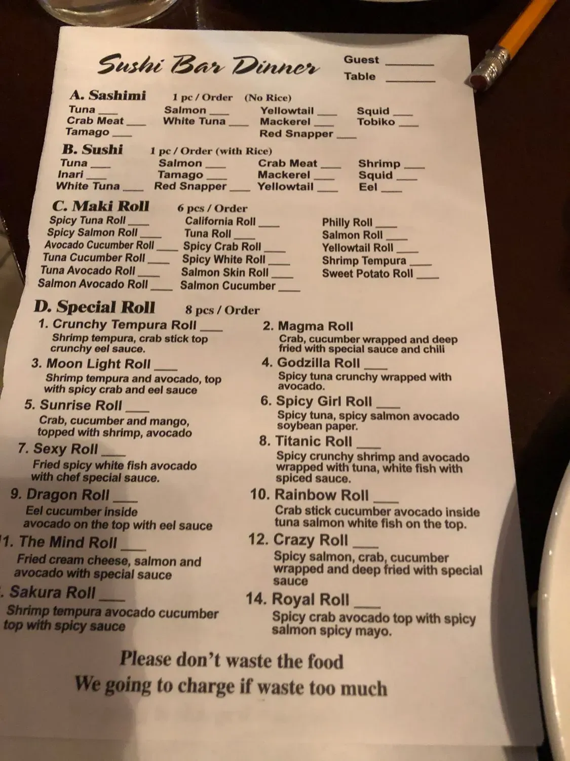 Menu 6