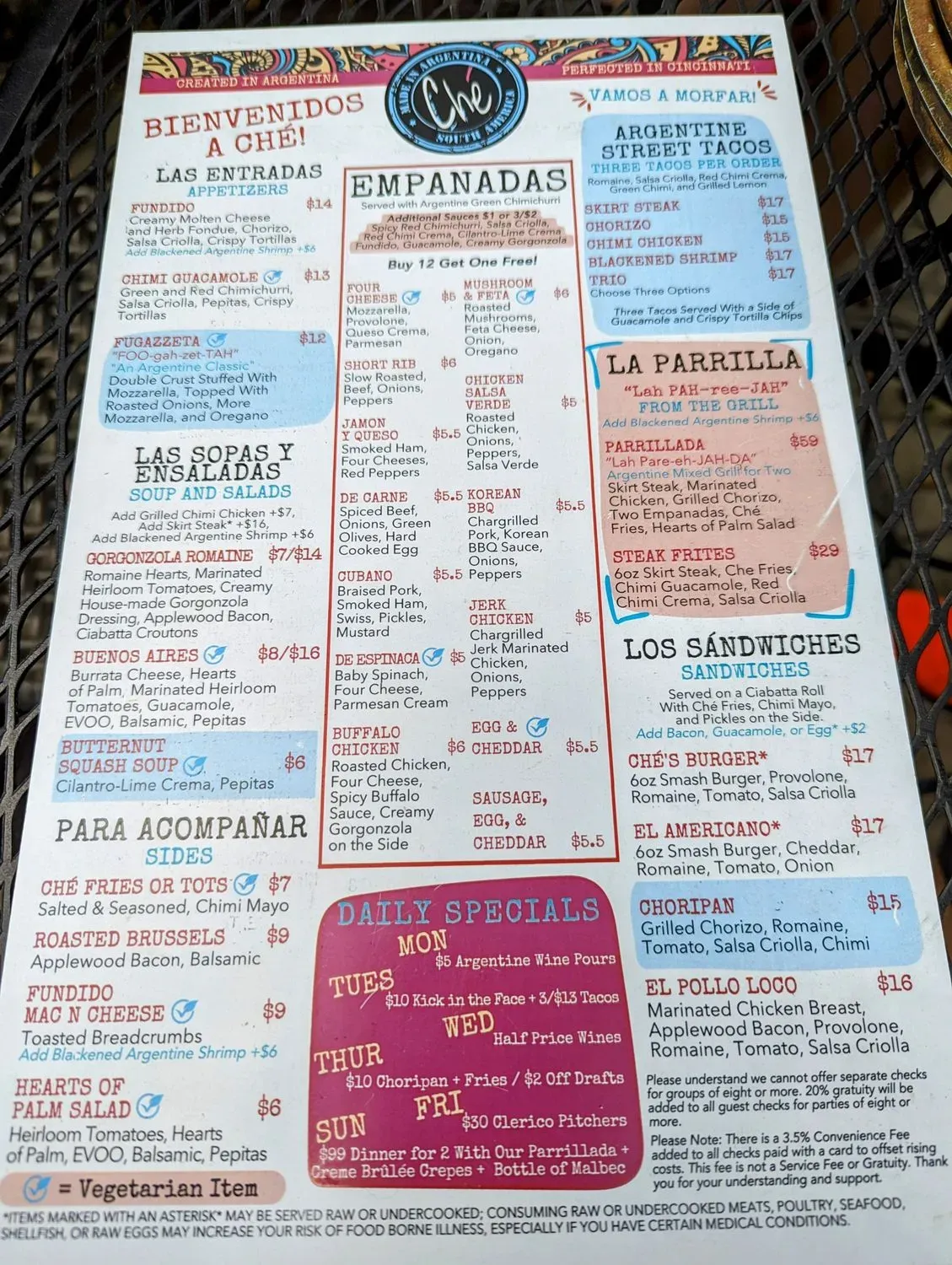 Ché Menu - Updated October 2025