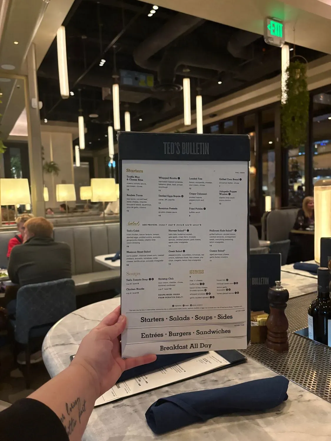 Ted's Bulletin Menu - Updated October 2025
