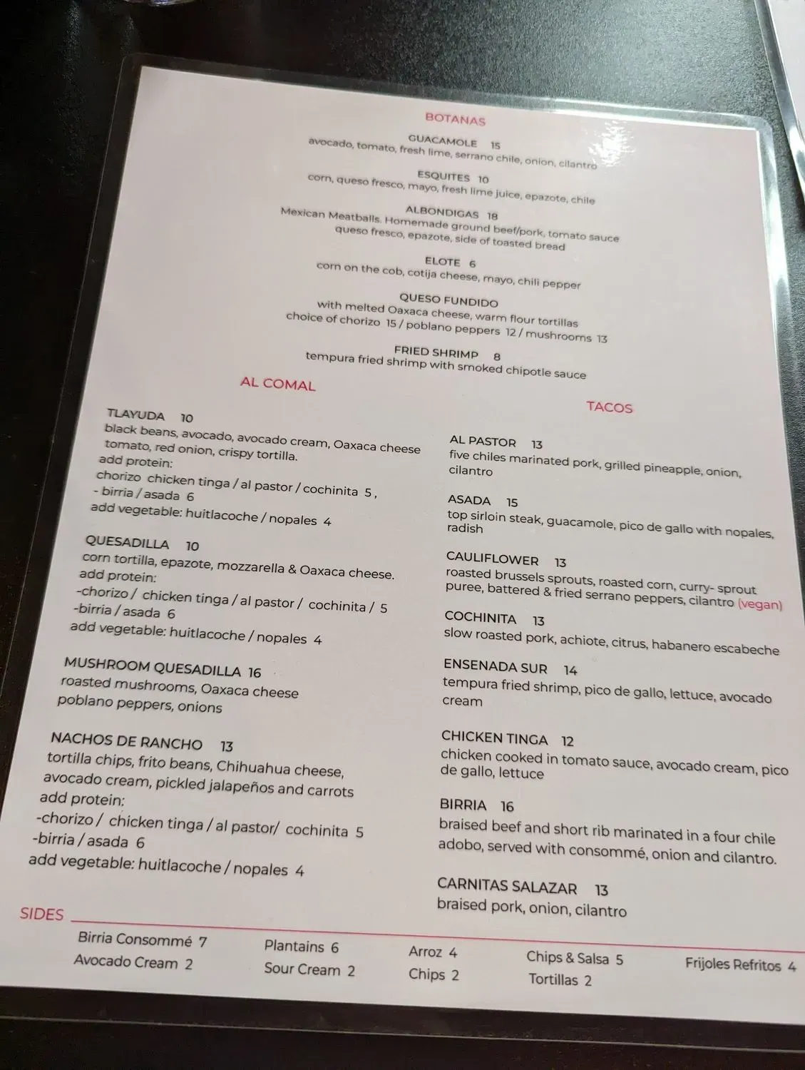 Menu 1