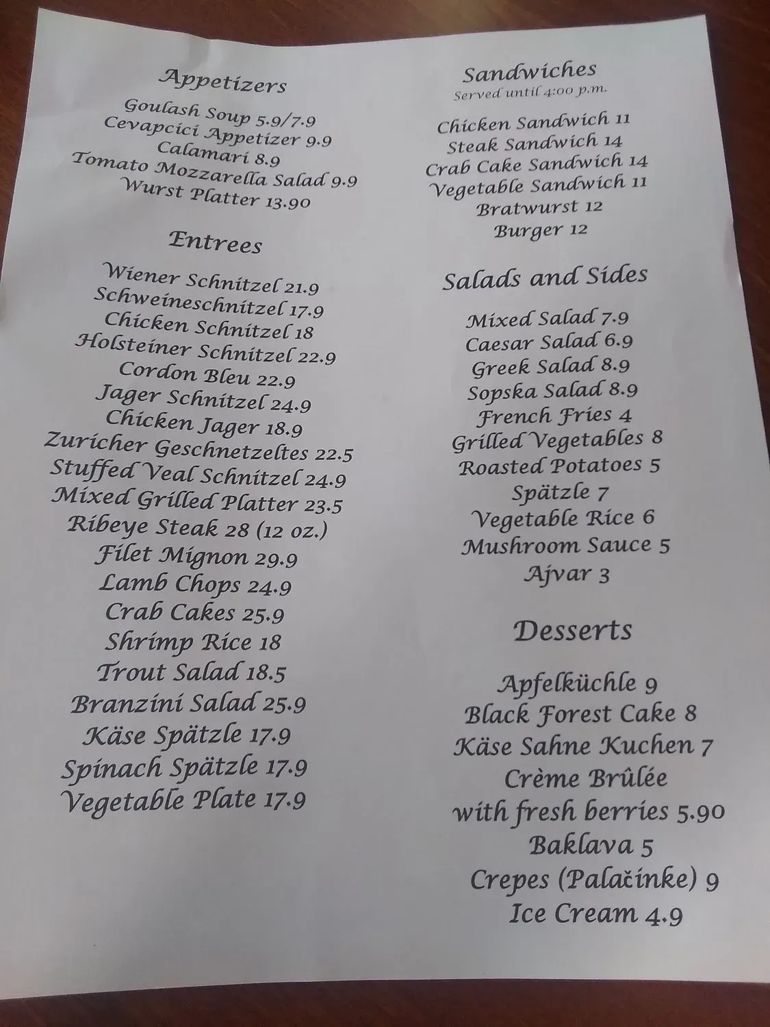 Menu 4