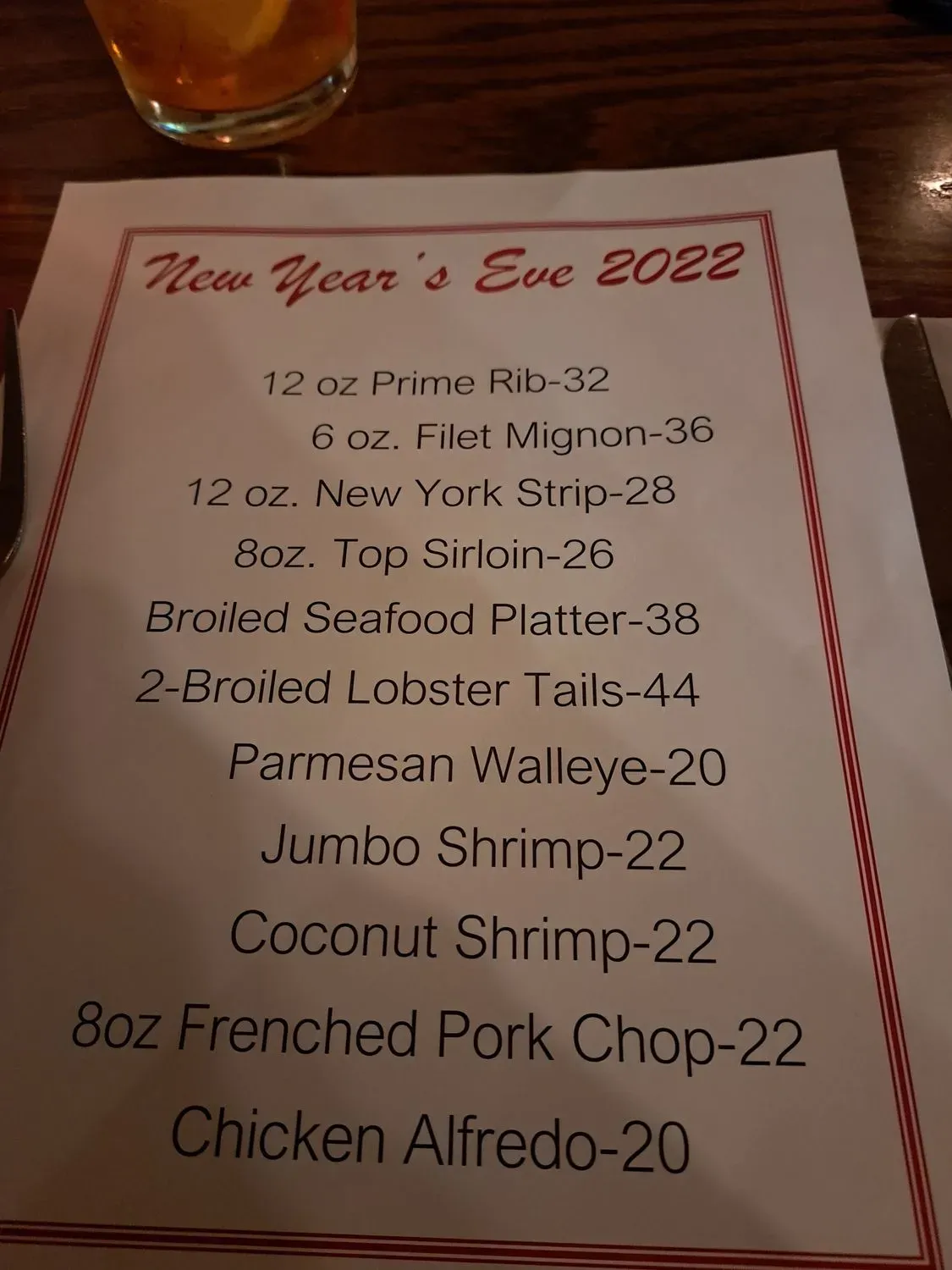 Old Towne Inn Supper Club Menu - Updated October 2025
