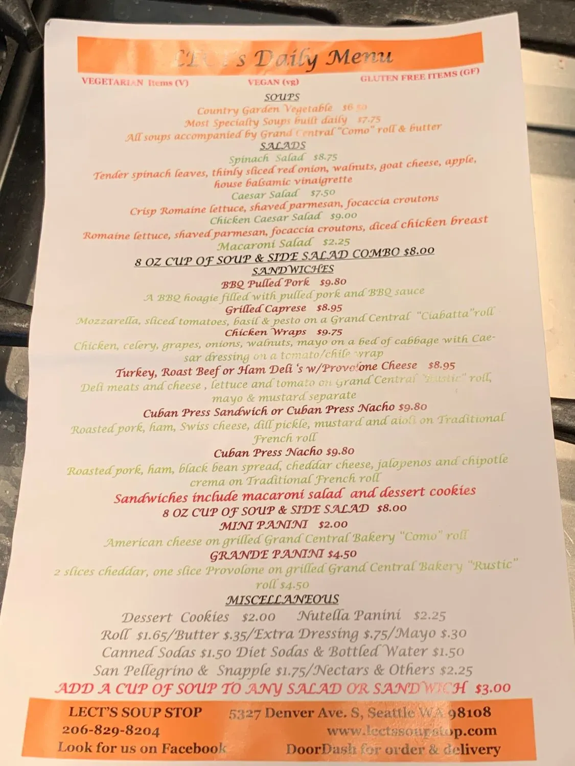 Menu 1