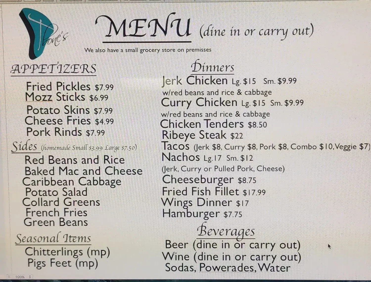 Menu 1