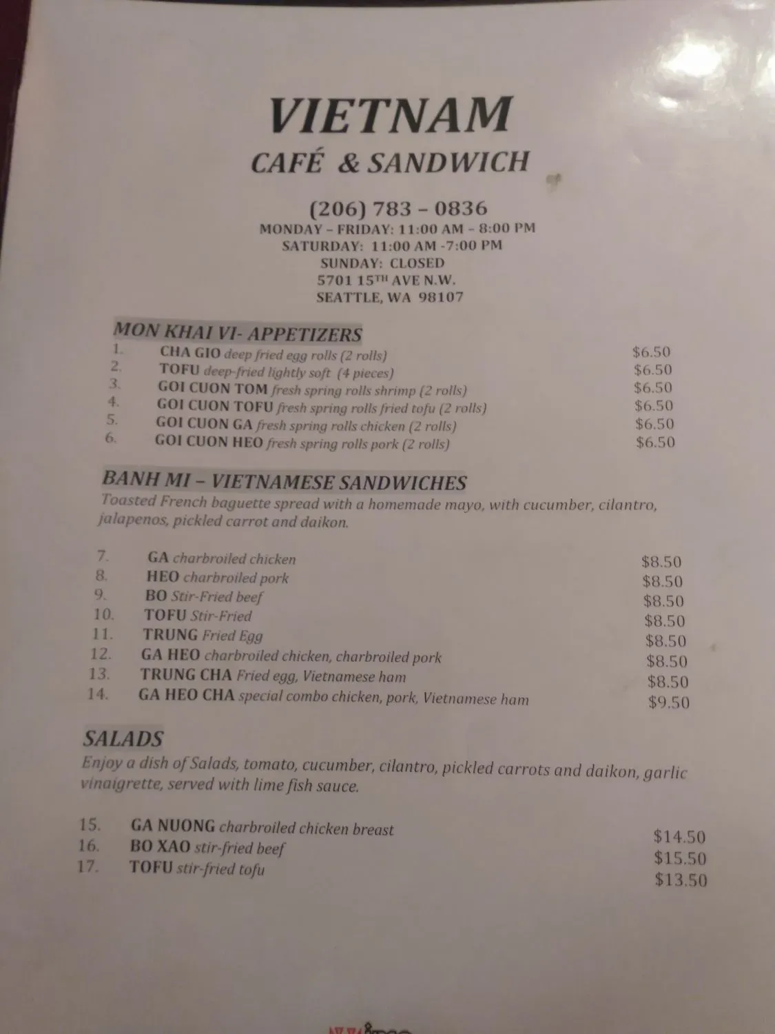 Menu 5