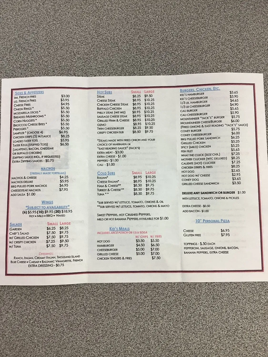 Menu 2