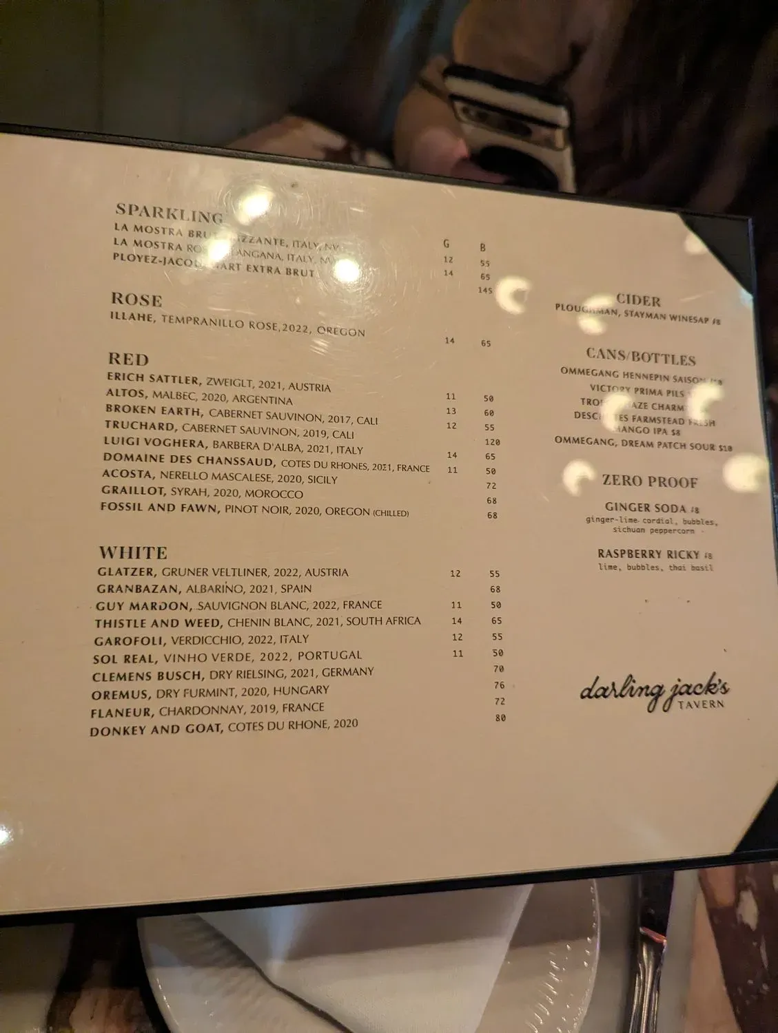 Darling Jack's Tavern Menu - Updated October 2025