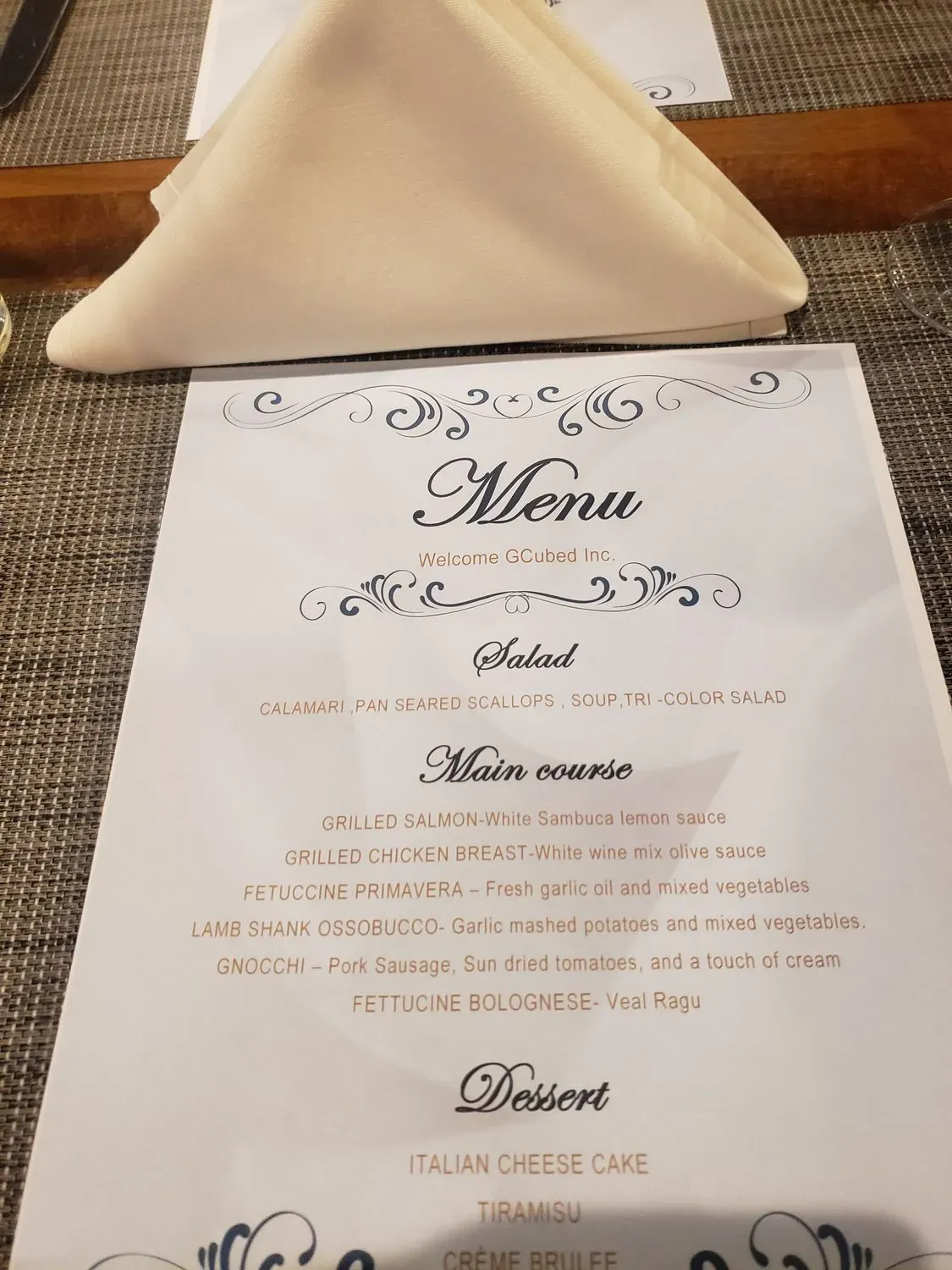 Menu 5