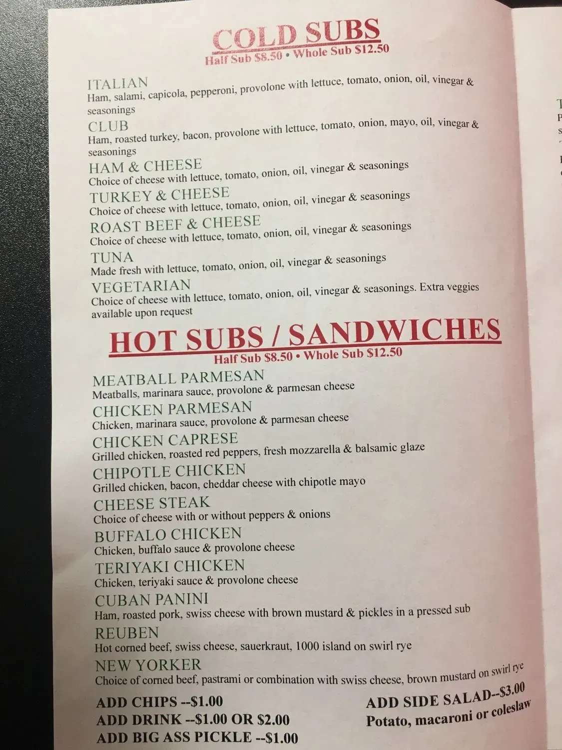 Menu 5