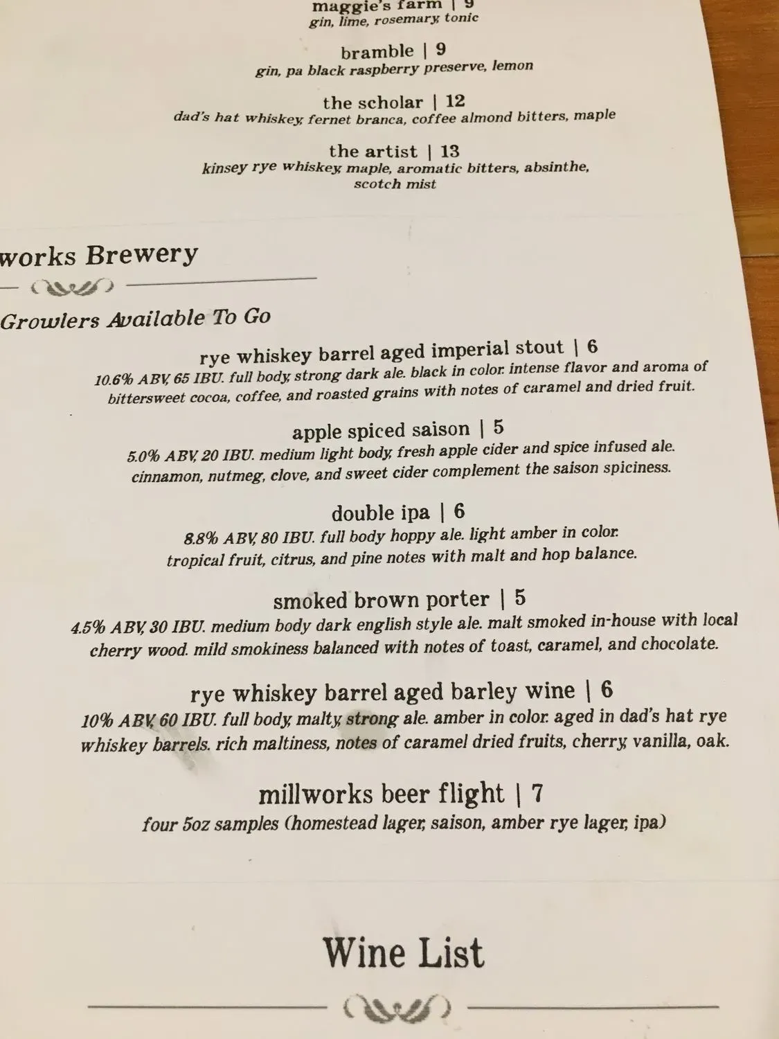 Menu 5