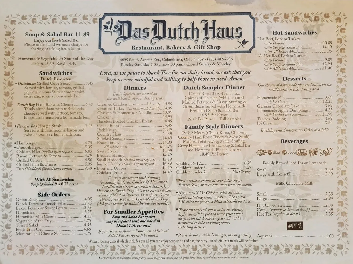 Das Dutch Haus Restaurant Menu - Updated October 2025