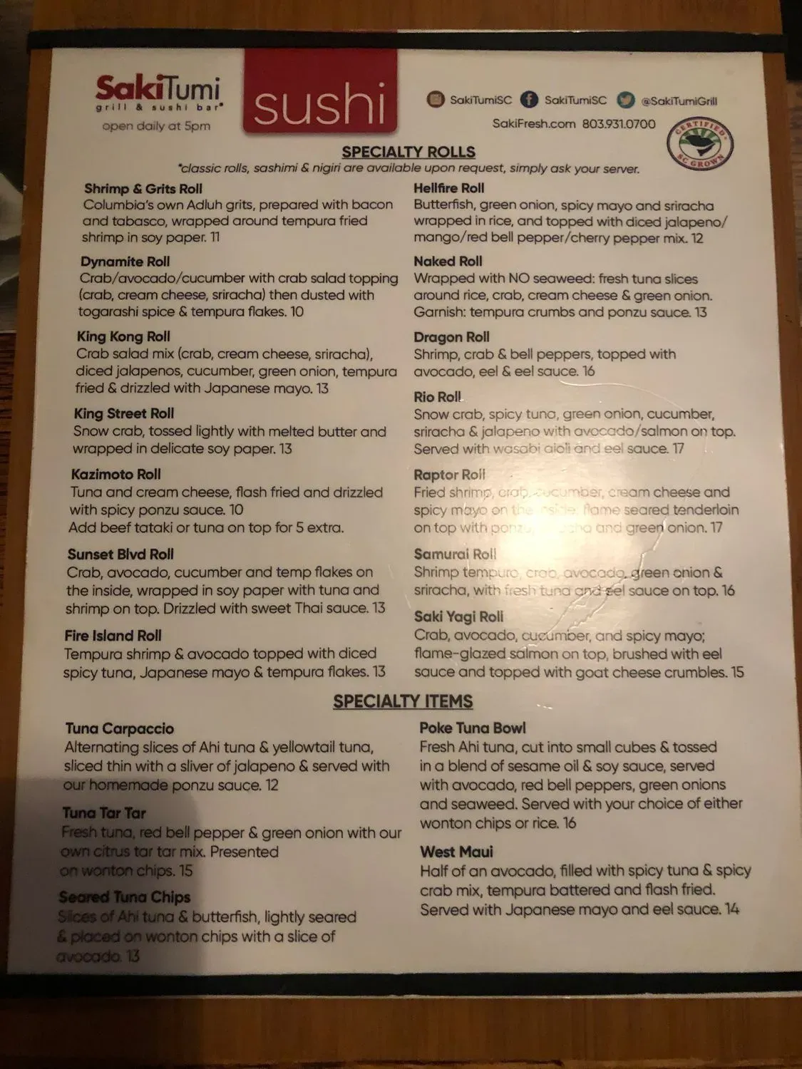 Menu 5