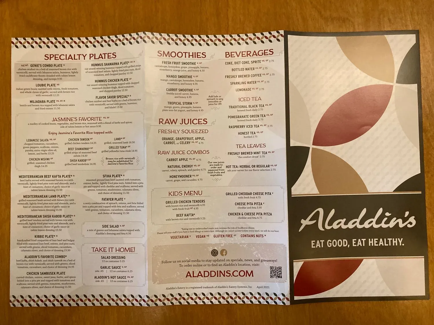 Aladdin's Eatery Bainbridge Menu | Chagrin Falls, OH | Checkle