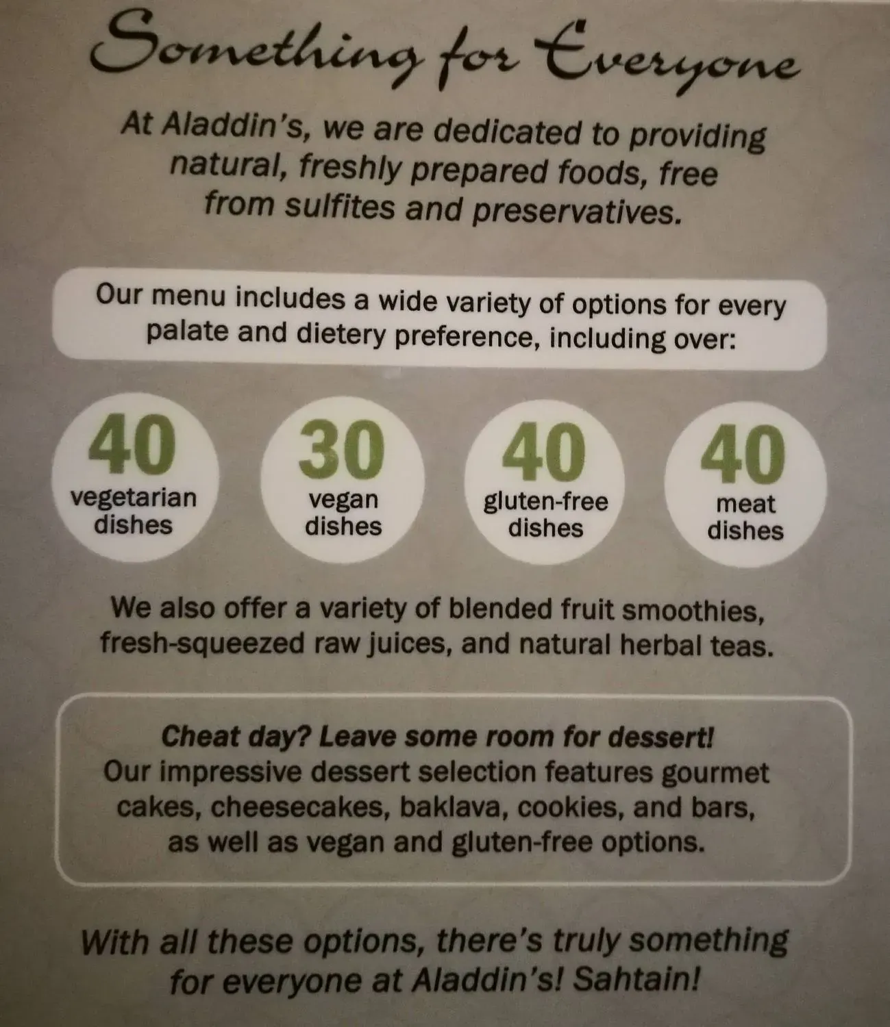 Aladdin's Eatery Bainbridge Menu | Chagrin Falls, OH | Checkle