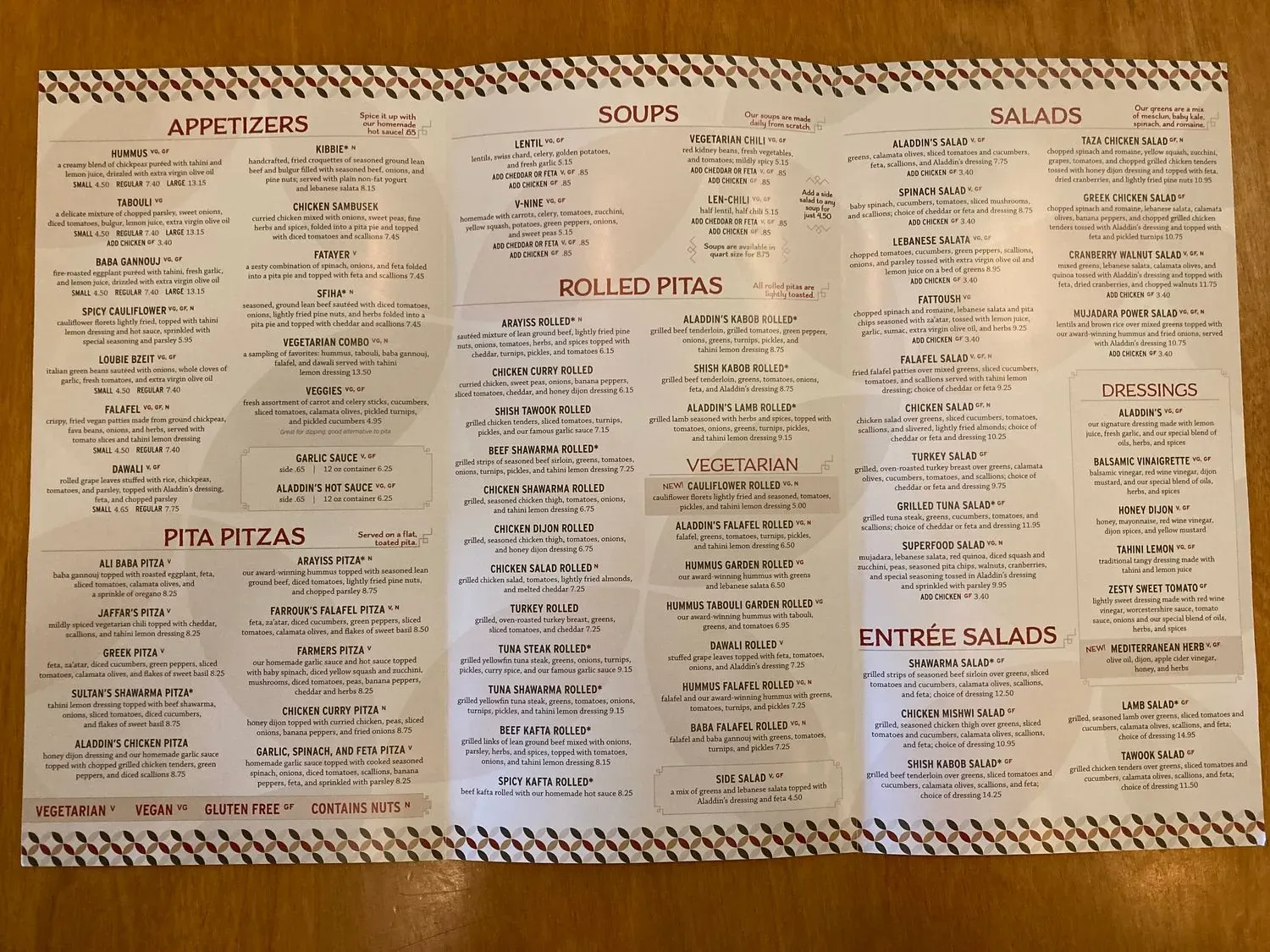 Aladdin's Eatery Bainbridge Menu | Chagrin Falls, OH | Checkle