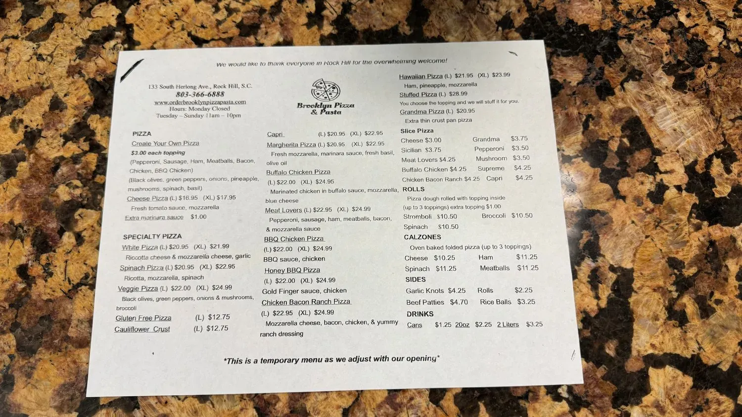 Menu 1