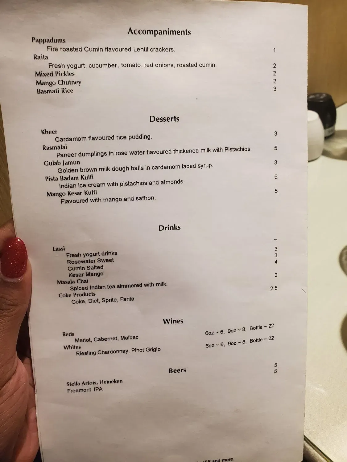 Menu 5