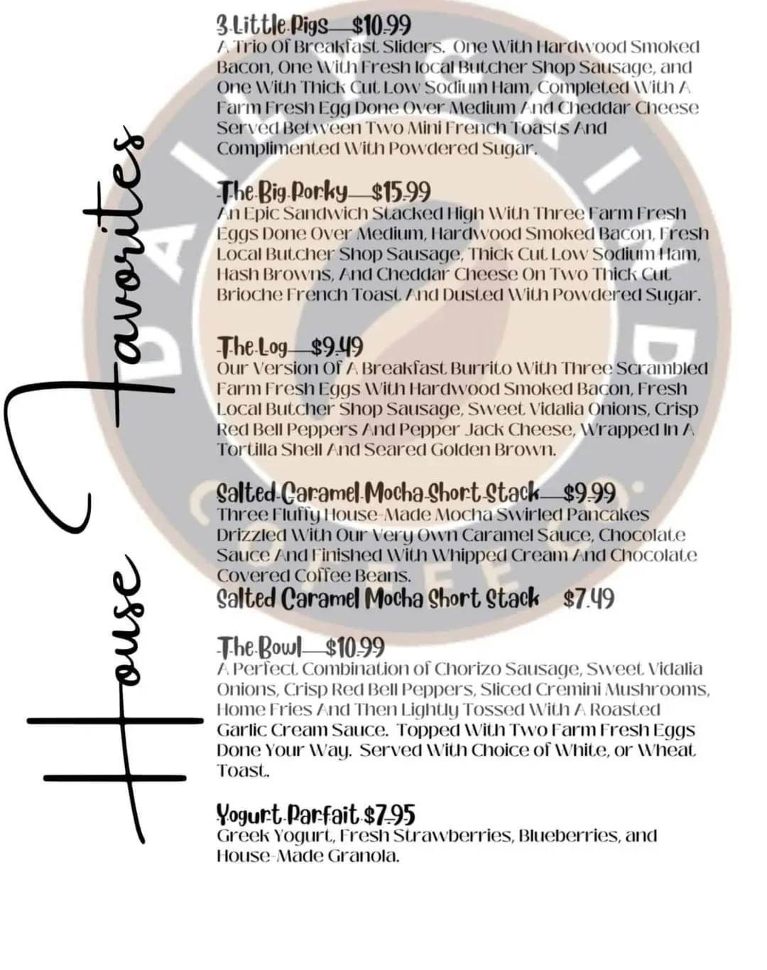 The Daily Grind Coffee Co Menu | Altoona, PA | Checkle