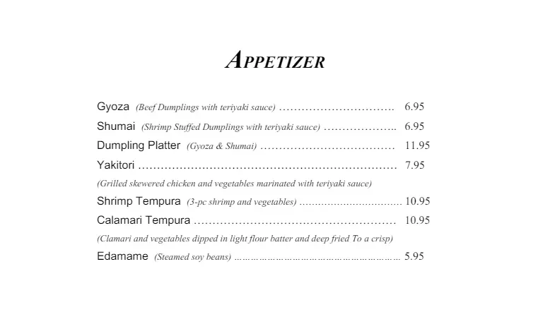 Menu 1