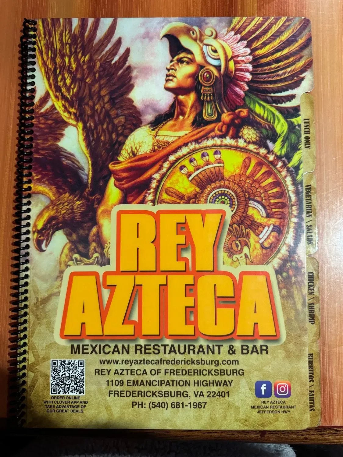 Rey Azteca Fredericksburg Menu - Updated October 2025
