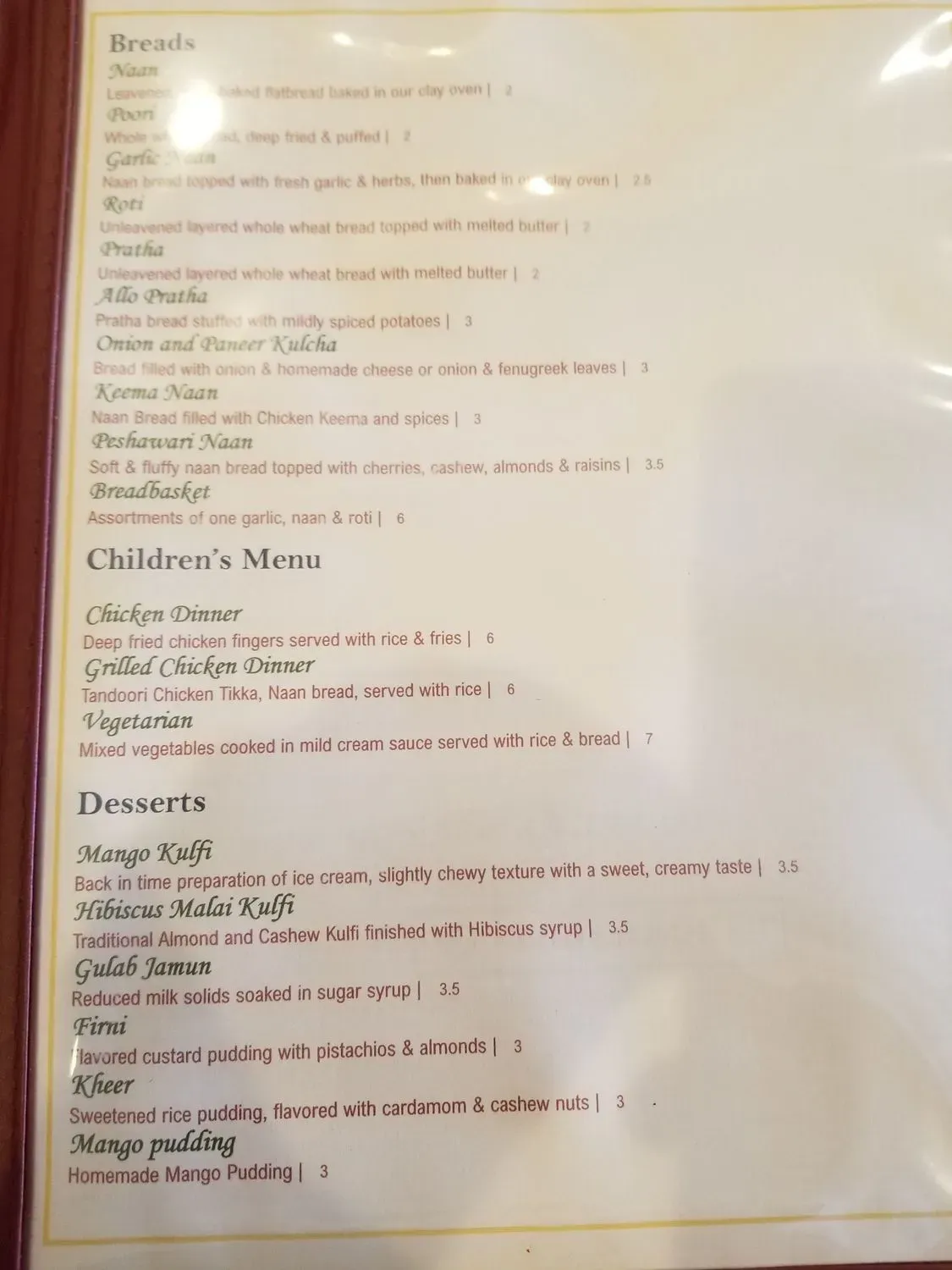 Menu 5