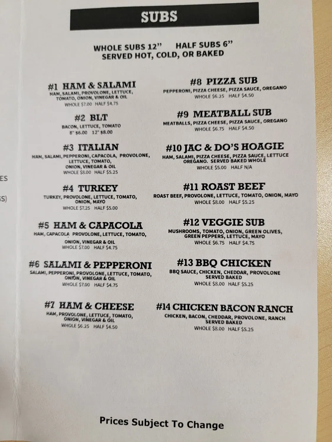 Menu 2