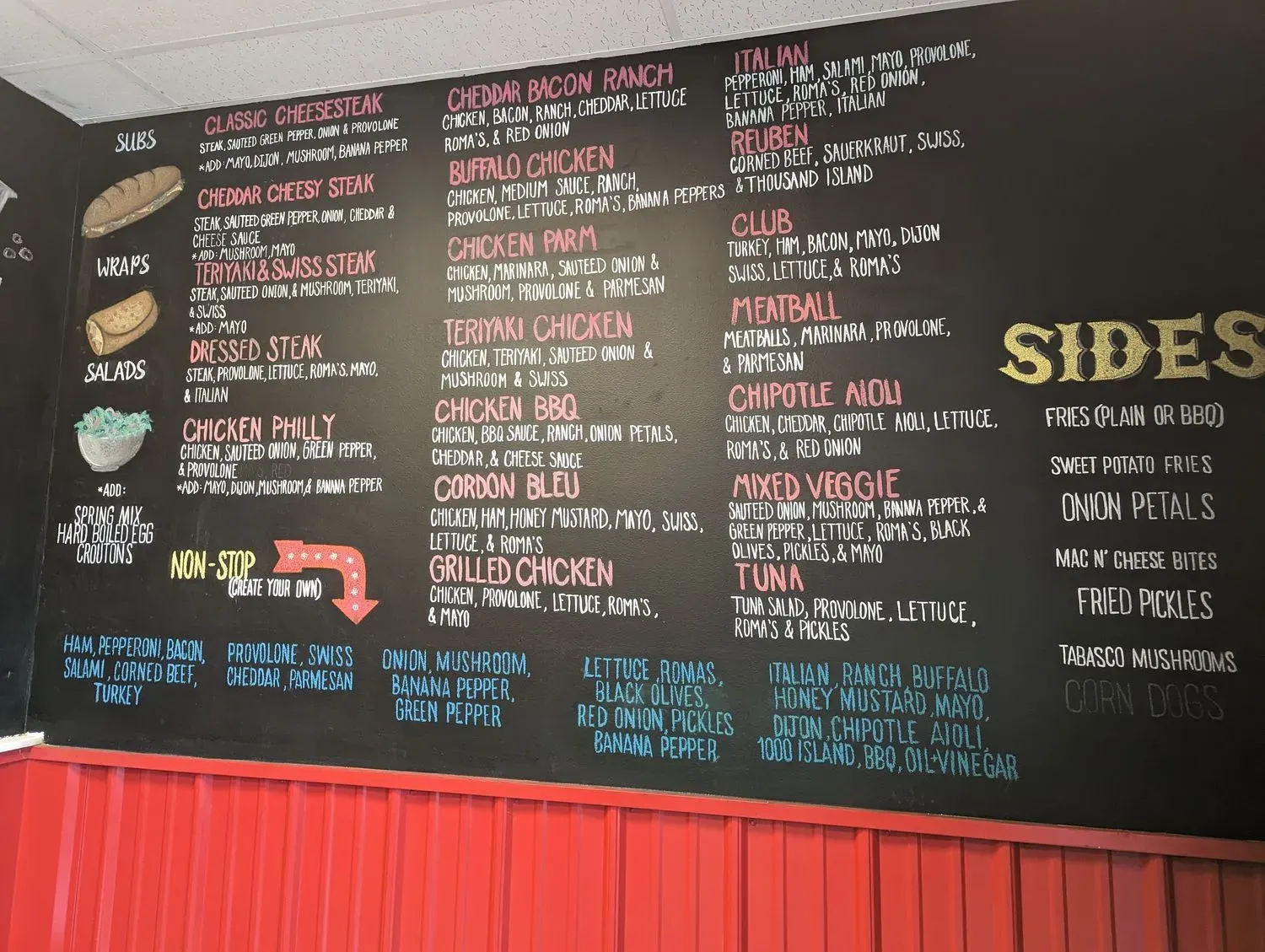 Sub Stop Menu - Updated October 2025