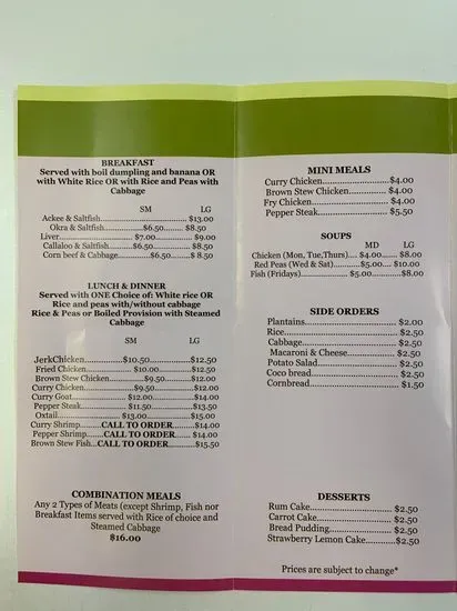 Menu 1