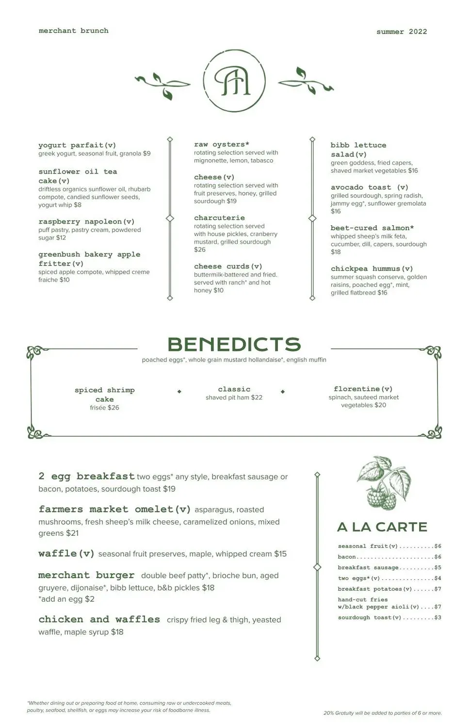 Merchant Madison Menu - Updated October 2025
