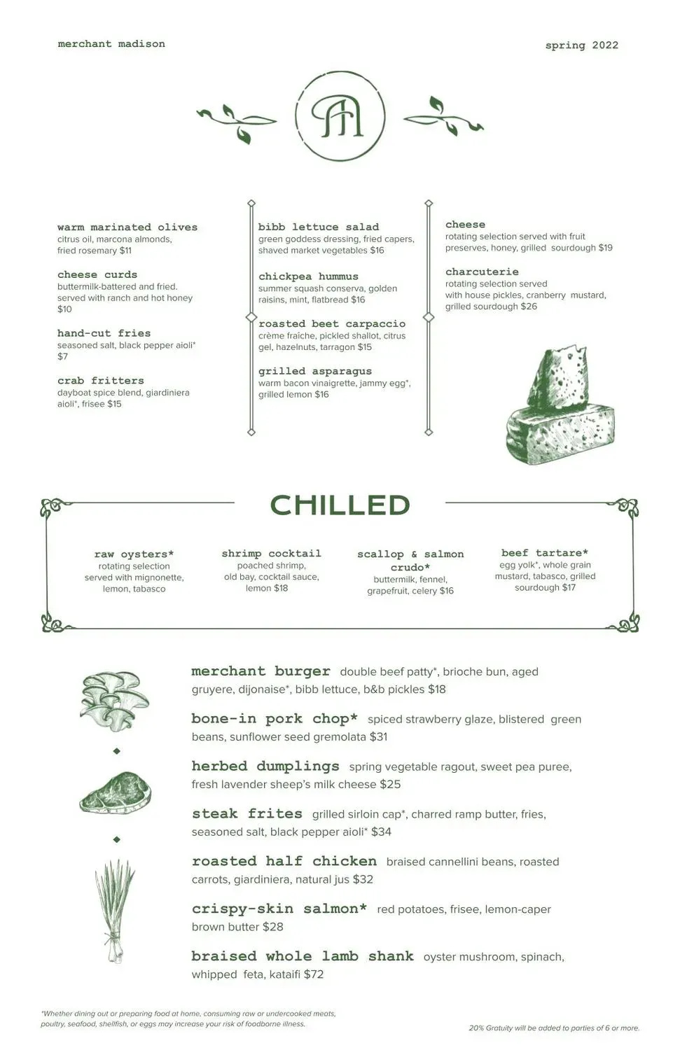 Merchant Madison Menu - Updated October 2025