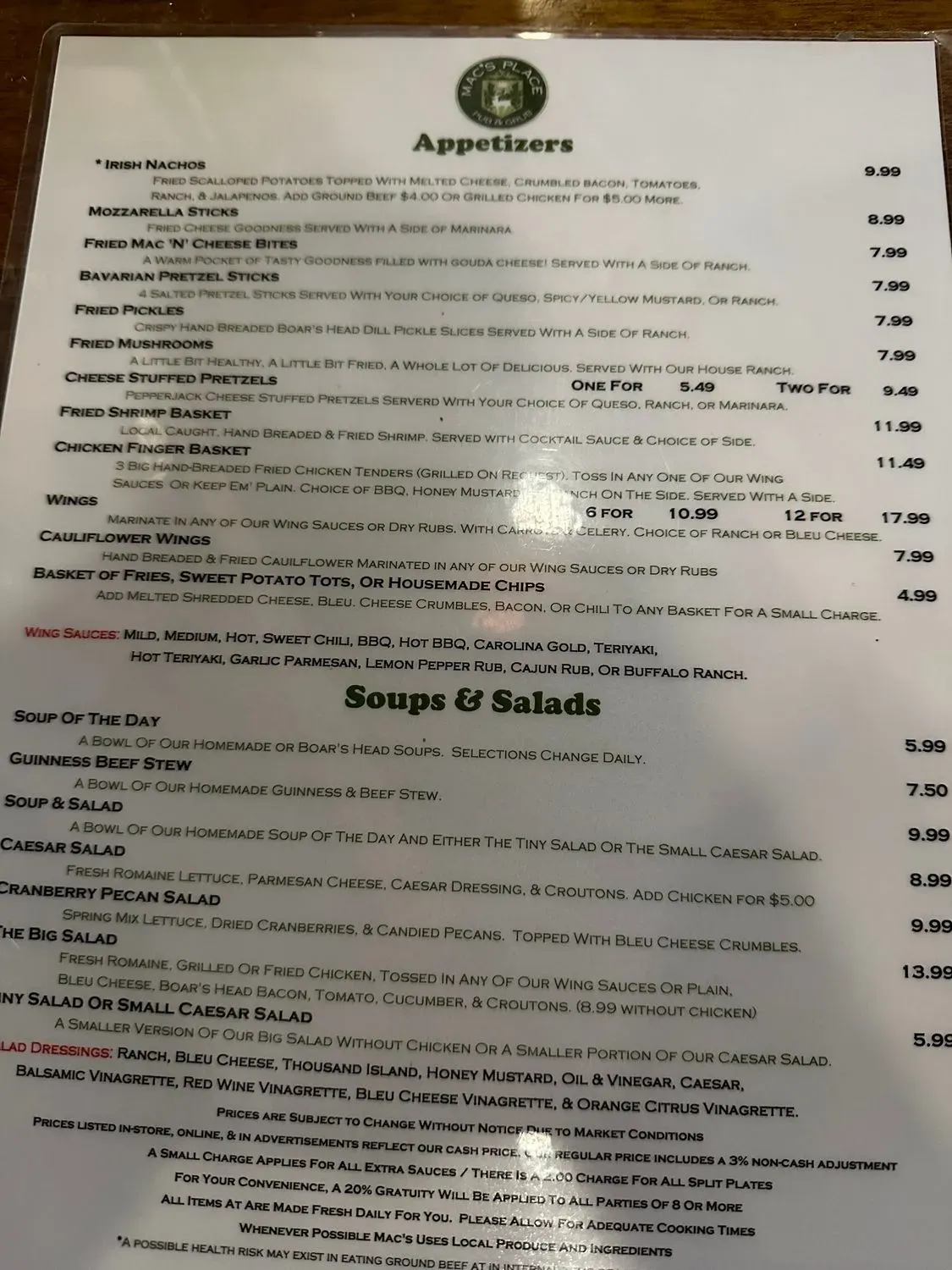 Menu 5