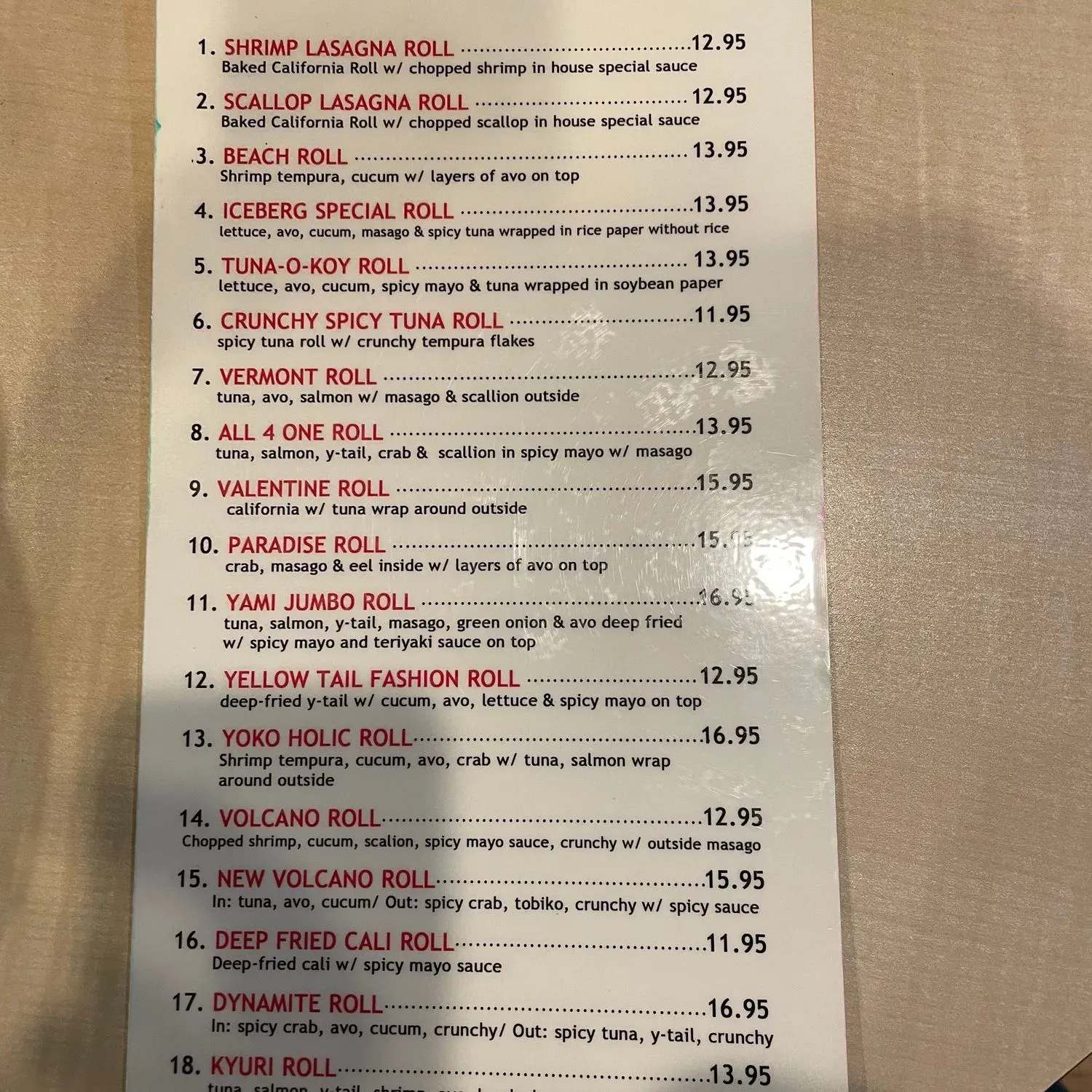 Menu 2