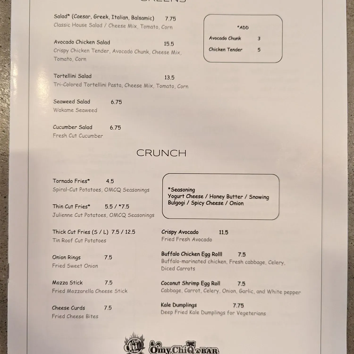 Menu 1