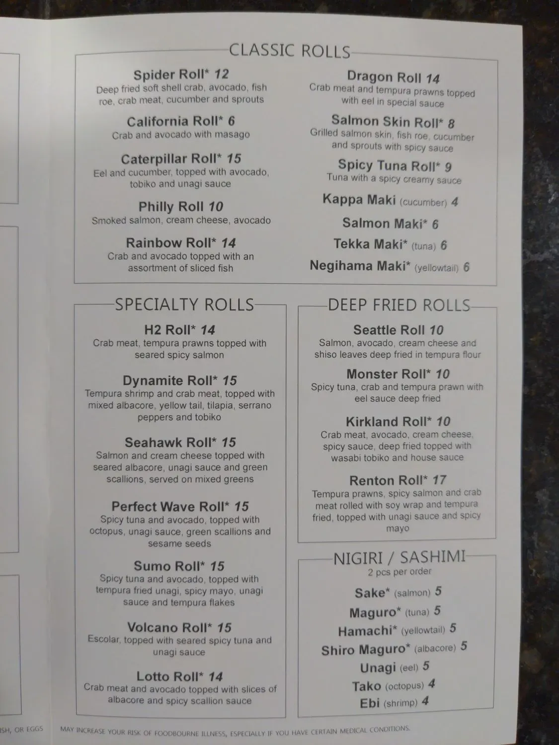 Menu 5