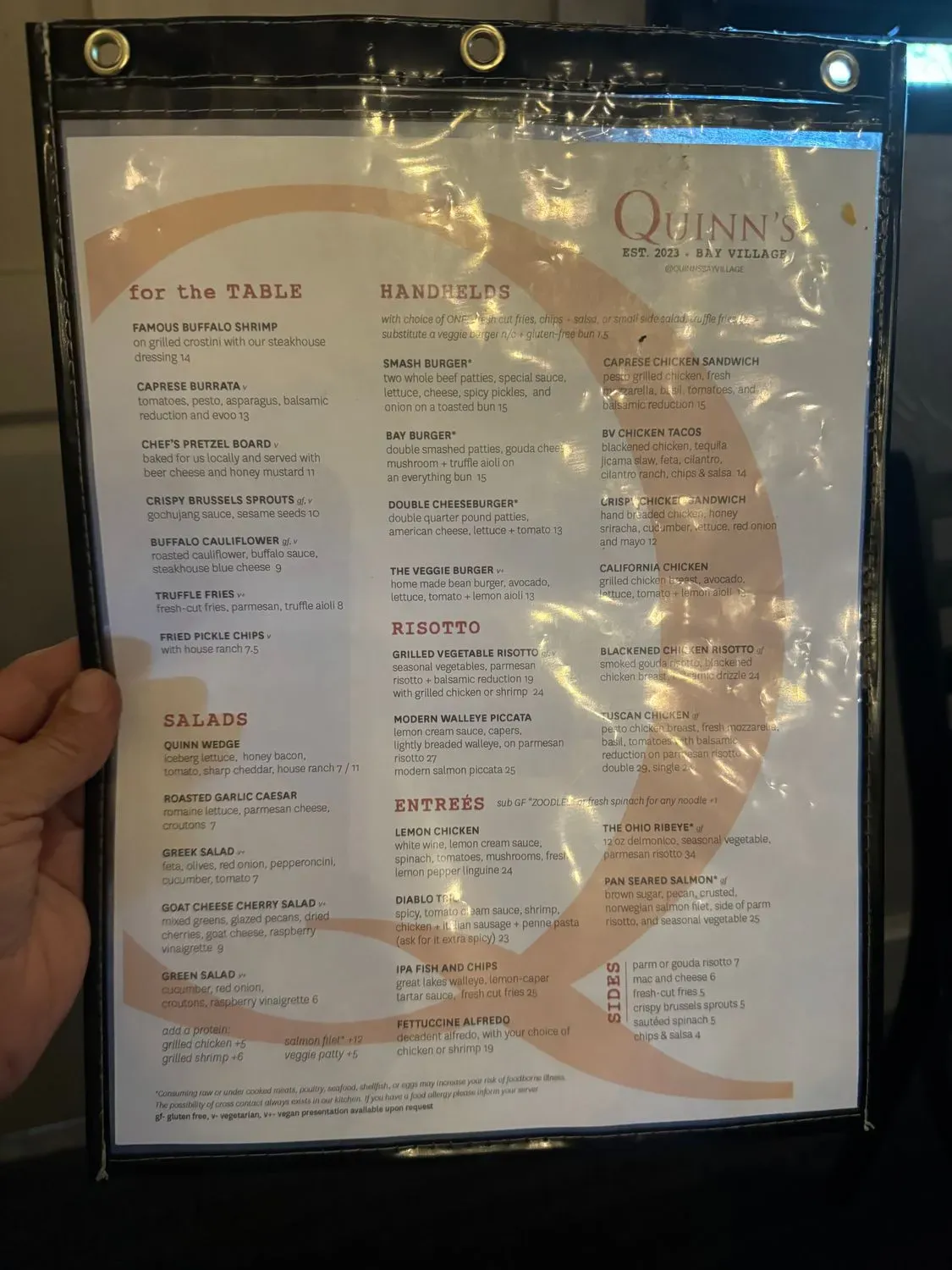Quinn's Kitchen and Bar Menu - Updated October 2025